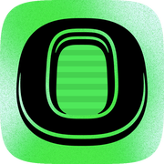The new Optimal app icon: a black O shaped like a stadium, with a green field inside, on a green background